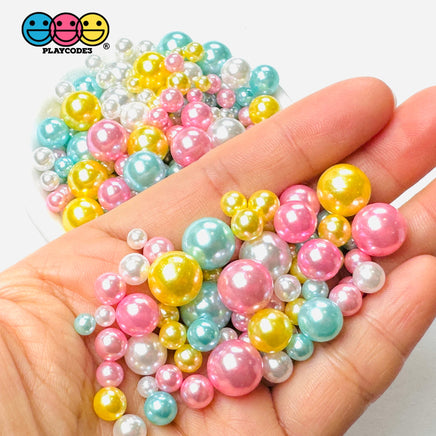 Pastel Easter 10/8/6/4 Mm Beads Acrylic Beads Faux Sprinkles Decoden Slime Supplies Jewelry Fake