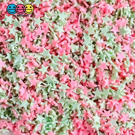 Pastel Pink Green Star 5Mm Fake Clay Sprinkles Decoden Fimo Jimmies Playcode3 Llc Sprinkle