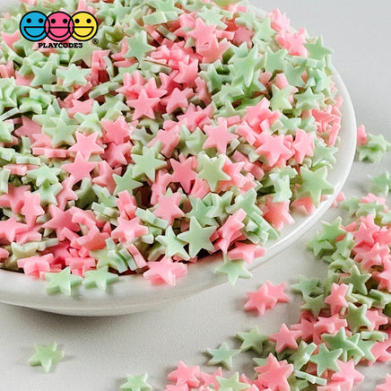 Pastel Pink Green Star 5Mm Fake Clay Sprinkles Decoden Fimo Jimmies Playcode3 Llc Sprinkle