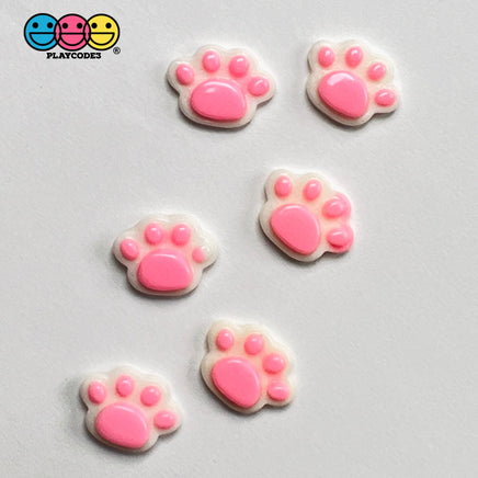 Paw Pink Mini Charms Animal Paws Tiny Flatback Charm Cabochons 3 Cplors 20 Pcs