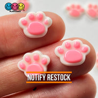 Paw Pink Mini Charms Animal Paws Tiny Flatback Charm Cabochons 3 Cplors 20 Pcs Pink