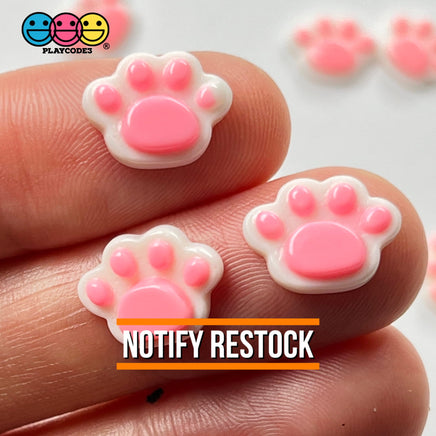 Paw Pink Mini Charms Animal Paws Tiny Flatback Charm Cabochons 3 Cplors 20 Pcs Pink