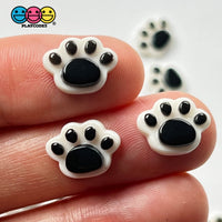 Paw Pink Mini Charms Animal Paws Tiny Flatback Charm Cabochons 3 Cplors 20 Pcs Black