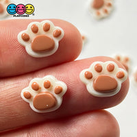 Paw Pink Mini Charms Animal Paws Tiny Flatback Charm Cabochons 3 Cplors 20 Pcs Brown