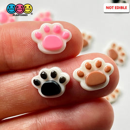 Paw Pink Mini Charms Animal Paws Tiny Flatback Charm Cabochons 3 Cplors 20 Pcs