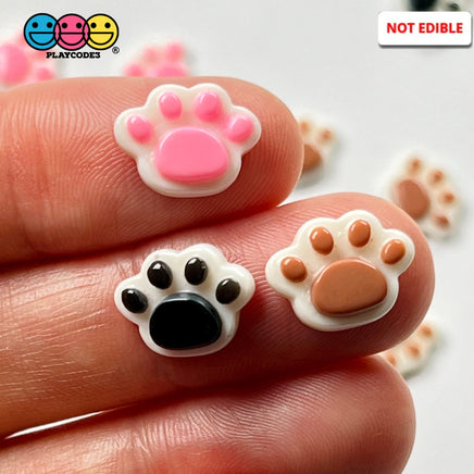 Paw Pink Mini Charms Animal Paws Tiny Flatback Charm Cabochons 3 Cplors 20 Pcs