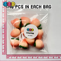 Peach Fake Food Charms Peaches Miniatures Cabochons (10 Pcs) Charm