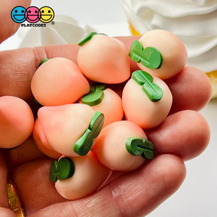 Peach Fake Food Charms Peaches Miniatures Cabochons (10 Pcs) Charm