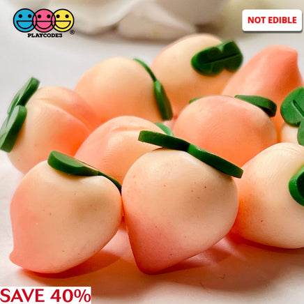 Peach Fake Food Charms Peaches Miniatures Cabochons (10 Pcs) Charm