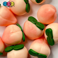 Peach Fake Food Charms Peaches Miniatures Cabochons (10 Pcs) Charm