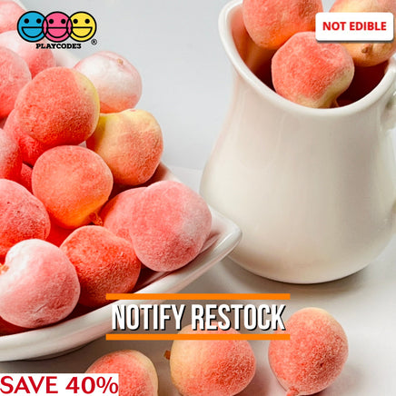 3D Mini Peach Charms Fake Food Cabochon Light Foam (10 Pcs) Charm