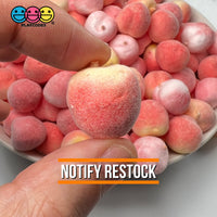 3D Mini Peach Charms Fake Food Cabochon Light Foam (10 Pcs) Charm