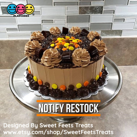 Peanut Butter Chocolate Reeses Fake Candy Flatback Charms Cabochons Decoden Food