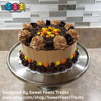 Peanut Butter Chocolate Reeses Fake Candy Flatback Charms Cabochons Decoden Food