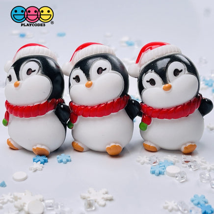 Penguin Christmas Miniature Charm Resin Home Décor Accessories Cabochons 5 Pc