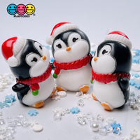 Penguin Christmas Miniature Charm Resin Home Décor Accessories Cabochons 5 Pc