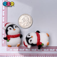 Penguin Christmas Miniature Charm Resin Home Décor Accessories Cabochons 5 Pc