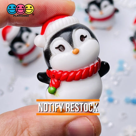 Penguin Christmas Miniature Charm Resin Home Décor Accessories Cabochons 5 Pc