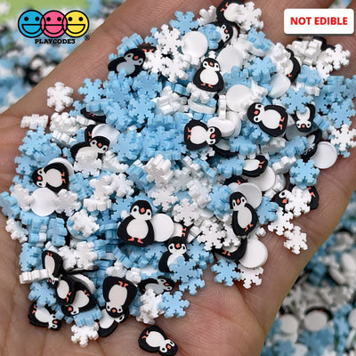 Penguins In The Snow Fimo Fake Sprinkles Penguin Snowflakes Sprinkle