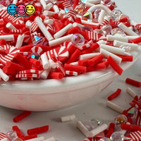Peppermint Candy Cane Christmas Rhinestones Holiday Fake Clay Sprinkles Decoden Fimo Jimmies