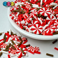 Chocolate Peppermint Christmas Holiday Fake Clay Sprinkles Decoden Fimo Jimmies Sprinkle