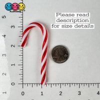 Peppermint Fake Candy Cane Charms - Festive Holiday Cabochon Decor 5 Pcs Charm
