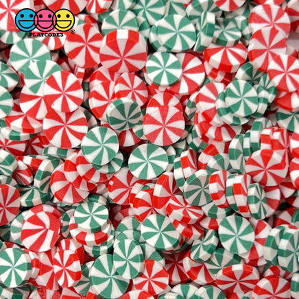 Peppermint Fimo Slices Faux Sprinkles Holiday Colors Christmas Valentines Day Decoden Fake Food 8