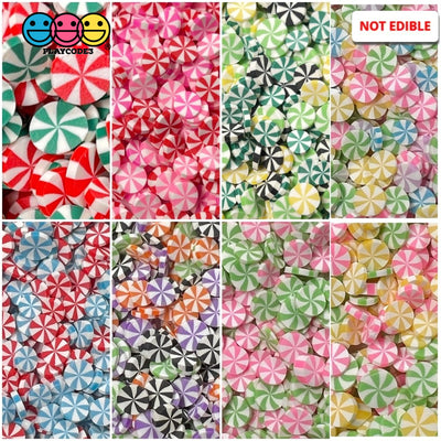 Peppermint Fimo Slices Faux Sprinkles Holiday Colors Christmas Valentines Day Decoden Fake Food 8