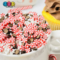 Peppermint Hot Cocoa Clay Fake Sprinkles Mix Holiday Christmas Decoden Sprinkle