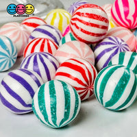 Peppermint Balls Mint Fake Hard Candy Multi Colors Cabochons 24 Pcs Food
