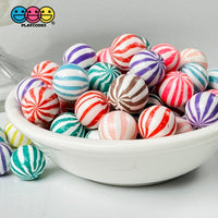 Peppermint Balls Mint Fake Hard Candy Multi Colors Cabochons 24 Pcs Food