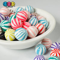 Peppermint Balls Mint Fake Hard Candy Multi Colors Cabochons 24 Pcs Food
