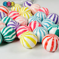 Peppermint Balls Mint Fake Hard Candy Multi Colors Cabochons 24 Pcs Food