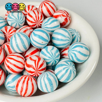 Peppermint Balls Mint Fake Hard Candy Red Blue 4Th Of July Cabochons 24 Pcs Playcode3 Llc Food