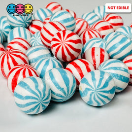Peppermint Balls Mint Fake Hard Candy Red Blue 4Th Of July Cabochons 24 Pcs Playcode3 Llc Food