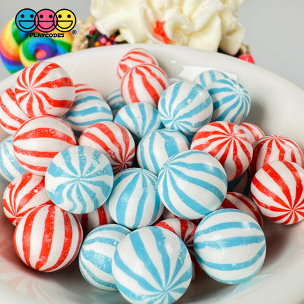 Peppermint Balls Mint Fake Hard Candy Red Blue 4Th Of July Cabochons 24 Pcs Playcode3 Llc Food