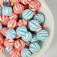 Peppermint Balls Mint Fake Hard Candy Red Blue 4Th Of July Cabochons 24 Pcs Playcode3 Llc Food