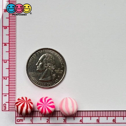 Peppermint Balls Red Pink Mint Fake Hard Candy Valentines Christmas Cabochons 24 Pcs Food