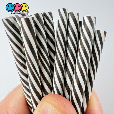 Fake Mini Peppermint Sticks 7 Colors Purple Orange Blue Yellow Pink Red Black Cabochons Decoden