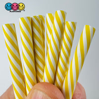 Fake Mini Peppermint Sticks 7 Colors Purple Orange Blue Yellow Pink Red Black Cabochons Decoden