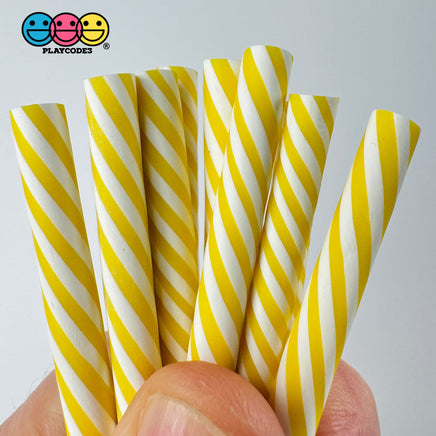 Fake Mini Peppermint Sticks 7 Colors Purple Orange Blue Yellow Pink Red Black Cabochons Decoden