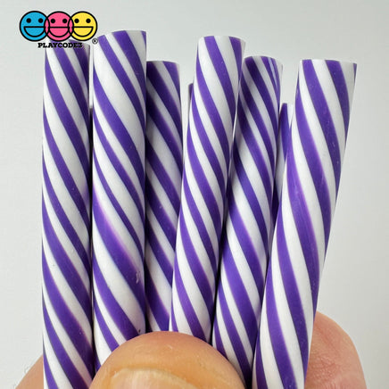 Fake Mini Peppermint Sticks 7 Colors Purple Orange Blue Yellow Pink Red Black Cabochons Decoden