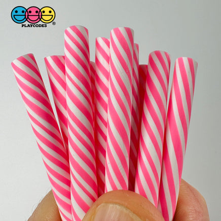 Fake Mini Peppermint Sticks 7 Colors Purple Orange Blue Yellow Pink Red Black Cabochons Decoden