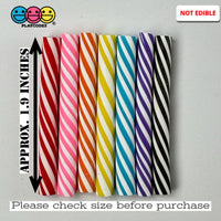 Fake Mini Peppermint Sticks 7 Colors Purple Orange Blue Yellow Pink Red Black Cabochons Decoden