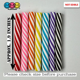 Fake Mini Peppermint Sticks 7 Colors Purple Orange Blue Yellow Pink Red Black Cabochons Decoden