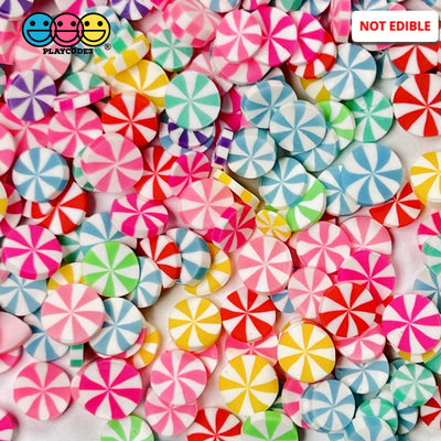 Peppermint Multi Color Swirls Fimo Slices Pinwheels Fake Sprinkles Faux Confetti 20 Grams Sprinkle