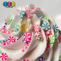 Peppermint Multi Color Swirls Fimo Slices Pinwheels Fake Sprinkles Faux Confetti Sprinkle
