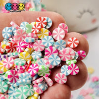 Peppermint Multi Color Swirls Fimo Slices Pinwheels Fake Sprinkles Faux Confetti Sprinkle