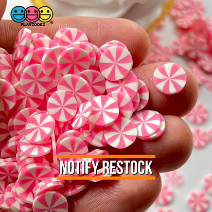 Peppermint Pink Fimo Slices Polymer Clay Christmas Fake Sprinkles 20/10Mm Sprinkle