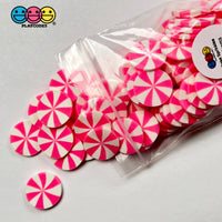 Peppermint Pink Fimo Slices Polymer Clay Christmas Fake Sprinkles 20/10Mm 20 Mm / Grams Sprinkle